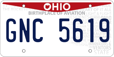 OH license plate GNC5619