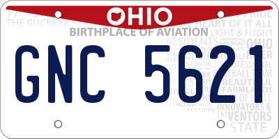 OH license plate GNC5621