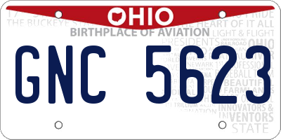 OH license plate GNC5623