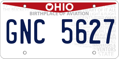 OH license plate GNC5627