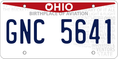 OH license plate GNC5641