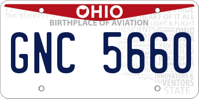 OH license plate GNC5660