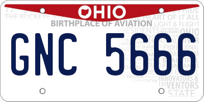 OH license plate GNC5666
