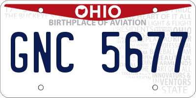 OH license plate GNC5677