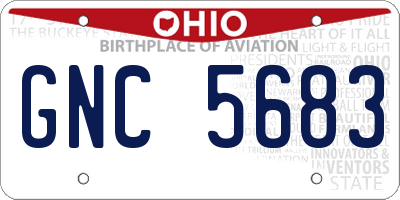 OH license plate GNC5683