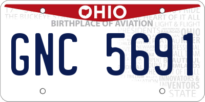 OH license plate GNC5691