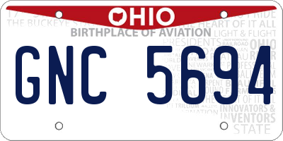 OH license plate GNC5694