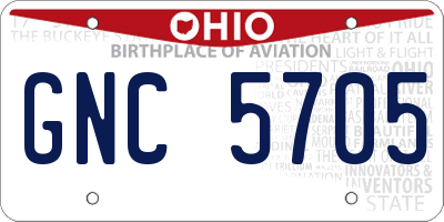 OH license plate GNC5705