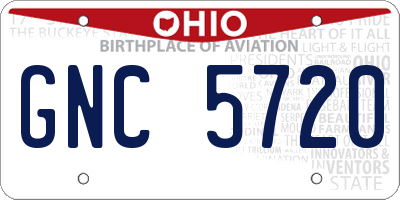 OH license plate GNC5720