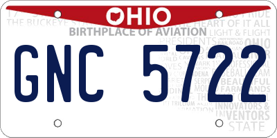 OH license plate GNC5722