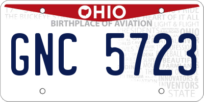 OH license plate GNC5723