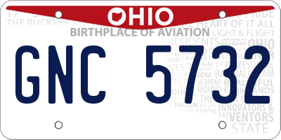 OH license plate GNC5732