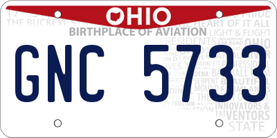 OH license plate GNC5733