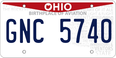 OH license plate GNC5740