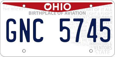 OH license plate GNC5745