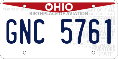 OH license plate GNC5761