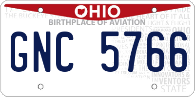 OH license plate GNC5766