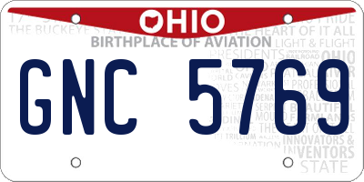 OH license plate GNC5769