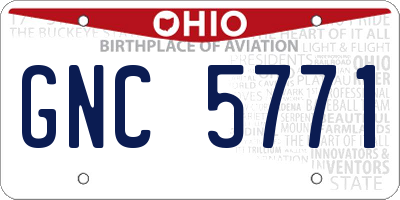 OH license plate GNC5771