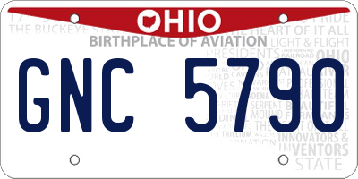 OH license plate GNC5790