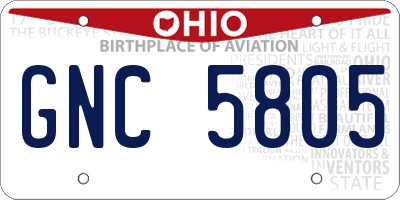 OH license plate GNC5805