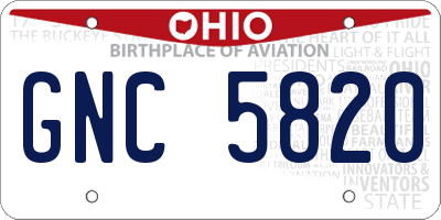OH license plate GNC5820