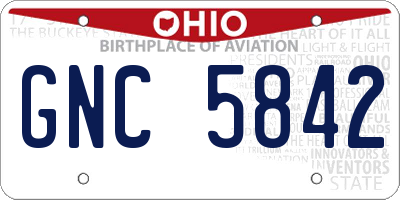 OH license plate GNC5842