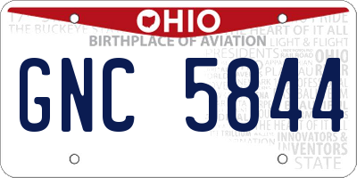 OH license plate GNC5844