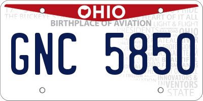 OH license plate GNC5850