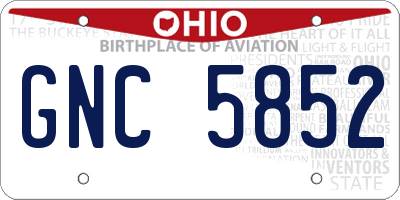OH license plate GNC5852