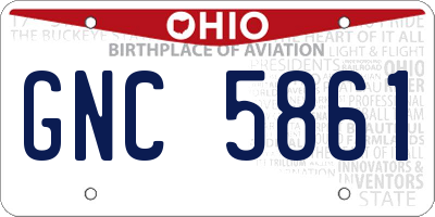OH license plate GNC5861