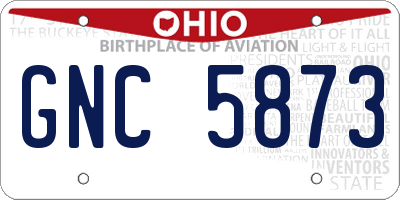 OH license plate GNC5873