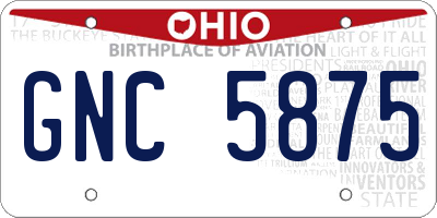 OH license plate GNC5875