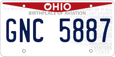 OH license plate GNC5887