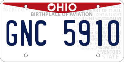OH license plate GNC5910