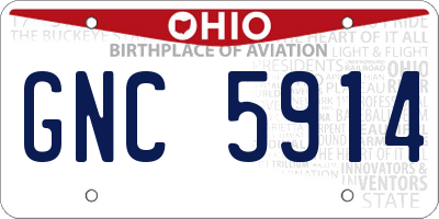 OH license plate GNC5914