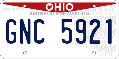 OH license plate GNC5921