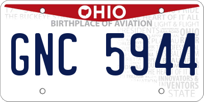 OH license plate GNC5944