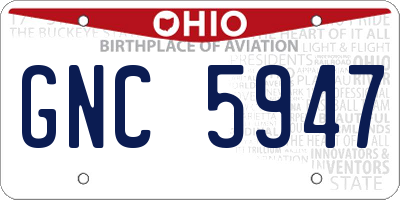 OH license plate GNC5947