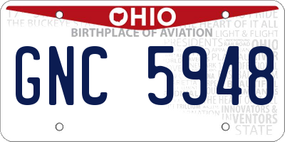 OH license plate GNC5948