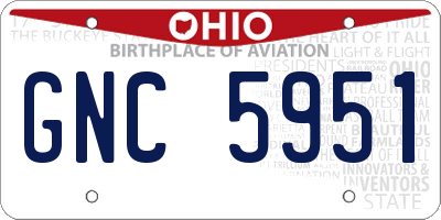 OH license plate GNC5951