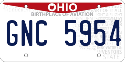 OH license plate GNC5954