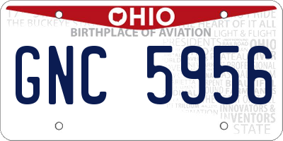 OH license plate GNC5956