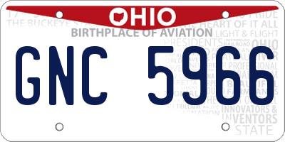 OH license plate GNC5966