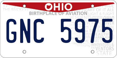 OH license plate GNC5975