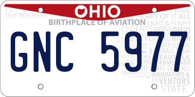 OH license plate GNC5977