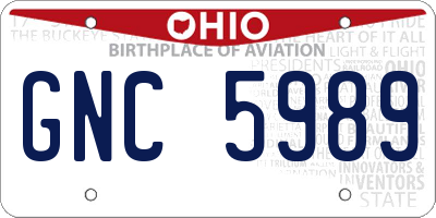 OH license plate GNC5989