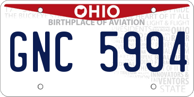 OH license plate GNC5994