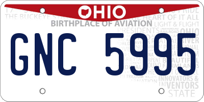 OH license plate GNC5995