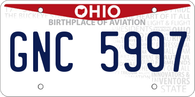 OH license plate GNC5997